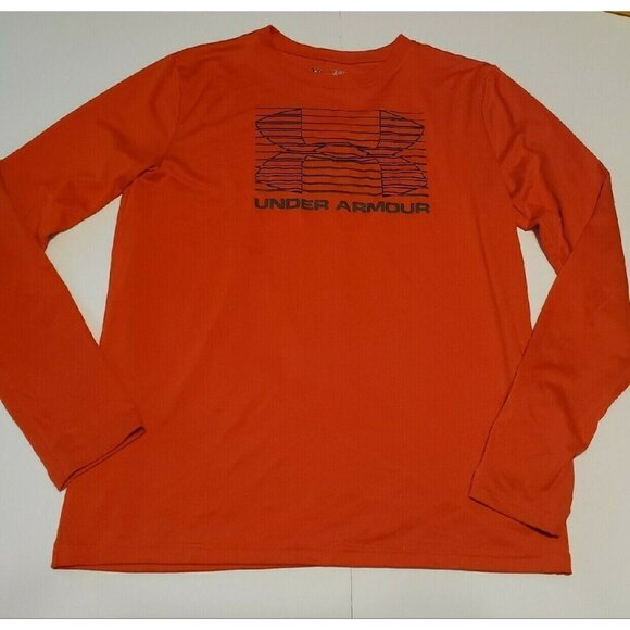 Under Armour YL  Large Orange Shirt Long Sleeve - Picture 2 of 8